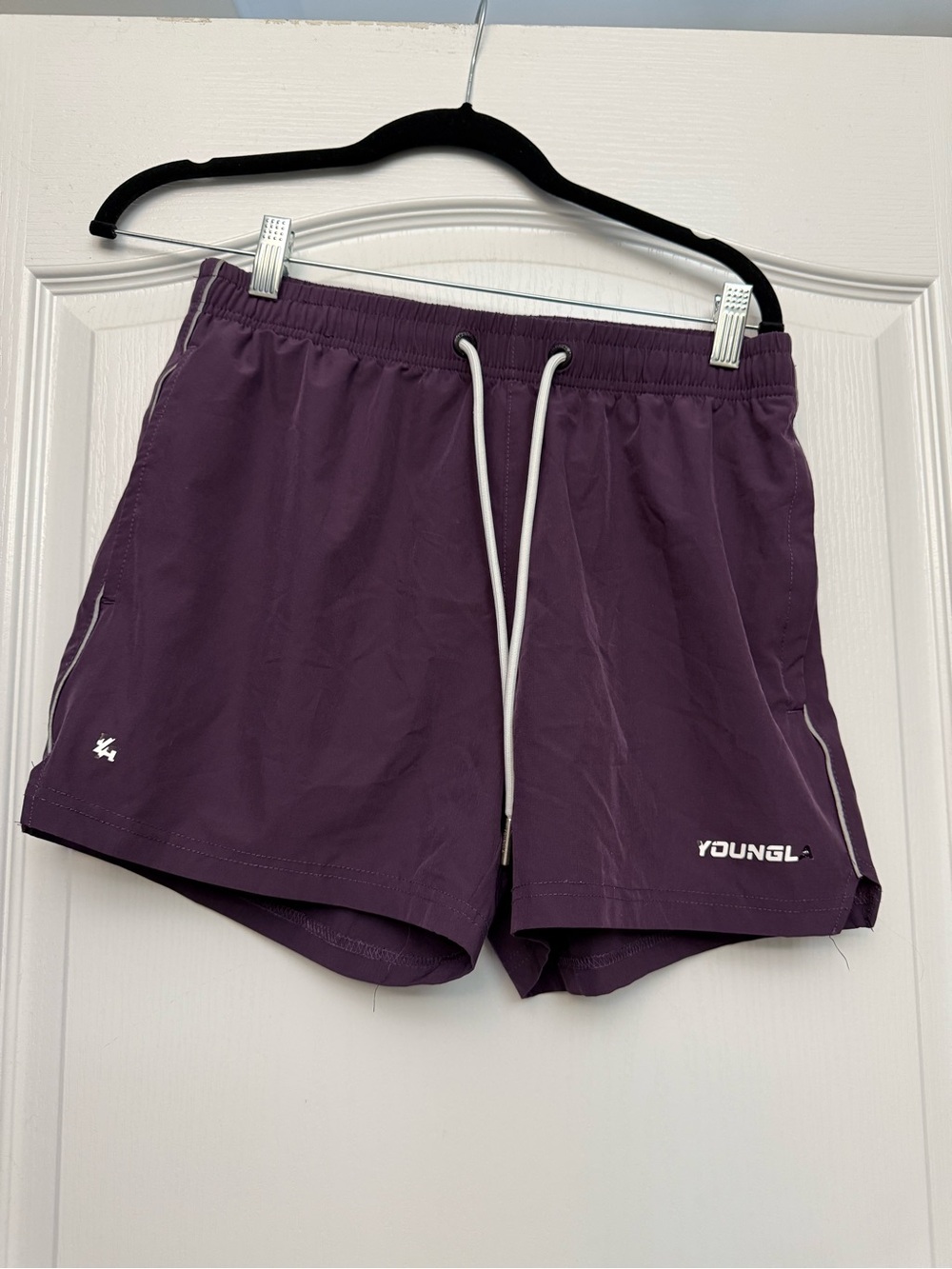 YoungLA Purple Men's Athletic Shorts with White Drawstring